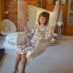 Hammock Chair - Natural Cotton Hanging Swing With Cushions, Eco-Friendly Indoor Outdoor Seat - thumbnail 4