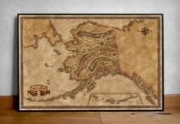 Fantasy Map Of Alaska Old World Style Art Print - thumbnail 1