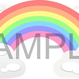 Pastel Rainbow & Clouds Wall Sticker Decal - thumbnail 2