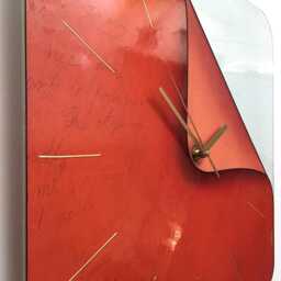 Orange Rectangle Wall Clock Unusual Funky Clock - thumbnail 2