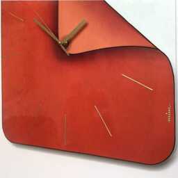 Orange Rectangle Wall Clock Unusual Funky Clock - thumbnail 3
