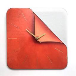 Orange Rectangle Wall Clock Unusual Funky Clock