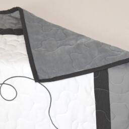 Baby Boy Blanket, Lamb Crib Quilt, Organic Sheep Mint Green Black White & Gray Bedding - thumbnail 3