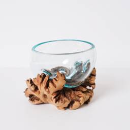 Blown Glass, Melted Molten Hand Recycled Woodland, Succulent Planter, Flower Vase, Table Decor, Mother Loss Gift - thumbnail 3