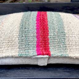 Peru Lumbarpillow Textured Hand Loomed Frazada Covers 16 X 16, Sheep Wool Textile, Fall Boho Natural Pillow, Kilim Pillow, Woven Sofa Cushion - thumbnail 2