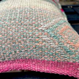 Peru Lumbarpillow Textured Hand Loomed Frazada Covers 16 X 16, Sheep Wool Textile, Fall Boho Natural Pillow, Kilim Pillow, Woven Sofa Cushion - thumbnail 3