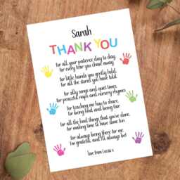 Personalised Nursery Teacher Thank You Poem Print - Custom Wall Art - thumbnail 3