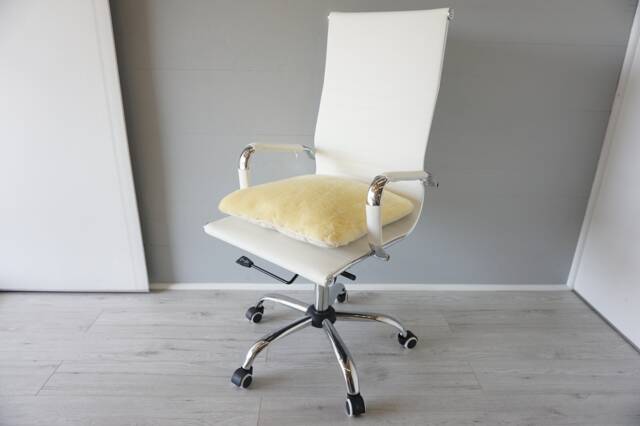 Genuine Medical Sheepskin Seat Pad Quilted Office Or Wheelchair Cushion - image 1