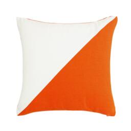 Cream White Persimmon Orange Decorative Cushion, Lumbar Oblong Rectangular, Throw Pillow Cover