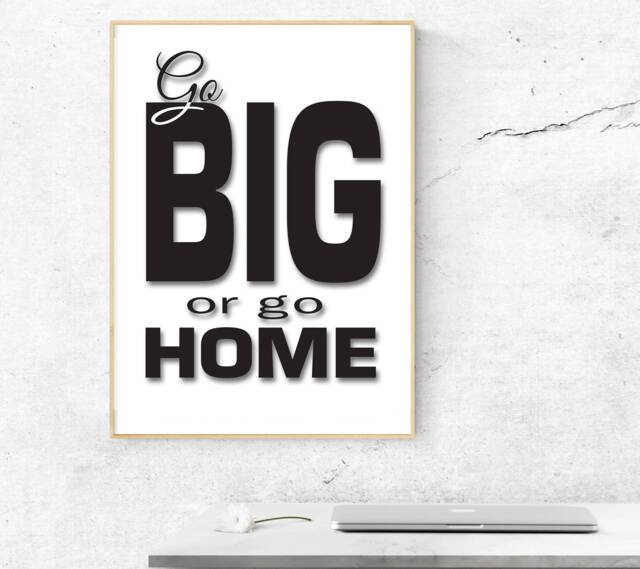 "Printable Wall Art, Printable Quotes, ""Go Bit Or Go Home"" Inspiration Quote Digital 8x10" - image 1