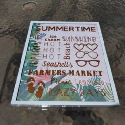 Summertime Summer Wall Home Decor Sign Frame - Subway Style - thumbnail 2