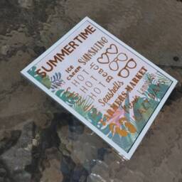 Summertime Summer Wall Home Decor Sign Frame - Subway Style - thumbnail 3