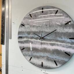 50cm Large Grey Pink & Blue Modern Resin Wall Clock, Unusual Abstract Clock - thumbnail 2