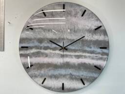 50cm Large Grey Pink & Blue Modern Resin Wall Clock, Unusual Abstract Clock - thumbnail 1