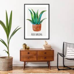 Aloe Darling Print, Flower Wall Art, Boho, Modern Kitchen Home Decor, Gift Ideas, Prints, Posters - thumbnail 3