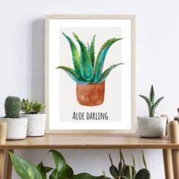 Aloe Darling Print, Flower Wall Art, Boho, Modern Kitchen Home Decor, Gift Ideas, Prints, Posters - thumbnail 2