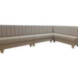 Fluted Back Faux Leather Granite Kitchen Under Seat Storage Corner Booth Bench Seating Any Colour Or Fabric Bespoke Made To Measure - thumbnail 2