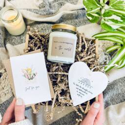 Hug in A Jar Candle & Porcelain Heart Gift Set, Sending Love, Sympathy