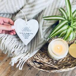 Hug in A Jar Candle & Porcelain Heart Gift Set, Sending Love, Sympathy - thumbnail 3