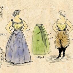 Bicycle Skirt Patent Art Print 1896 Historic Fashion - A4/A5 - thumbnail 3