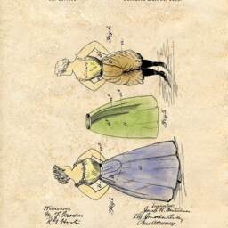 Bicycle Skirt Patent Art Print 1896 Historic Fashion - A4/A5 - thumbnail 2