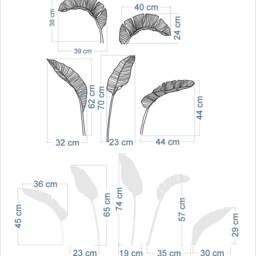 Sale Banana Leaf Wall Decal Hand-Drawn Vinyl Leaves Decor - thumbnail 3