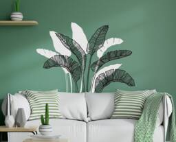 Sale Banana Leaf Wall Decal Hand-Drawn Vinyl Leaves Decor - thumbnail 1