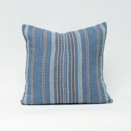 Handwoven Hill Tribe Cotton Throw Pillow Cover Striped Rustic Weave - 20x20 - thumbnail 1