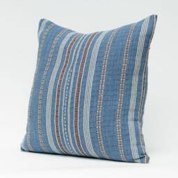 Handwoven Hill Tribe Cotton Throw Pillow Cover Striped Rustic Weave - 20x20 - thumbnail 3