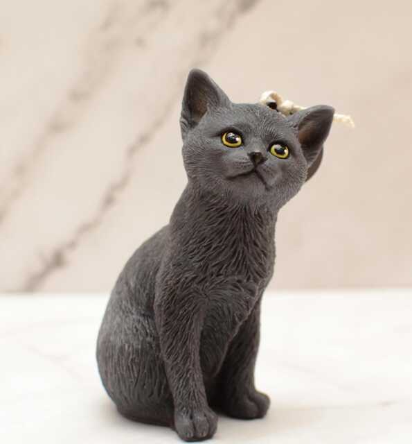 Cat Candle, Decorative Luxury Lover Gift, Sculptural Soy Cute Aesthetic Candle Decor, Artisan - image 1