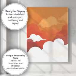 Orange Sunset Layered Clouds Abstract Landscape Canvas Wall Art Print Decor Picture Ready To Hang - thumbnail 3
