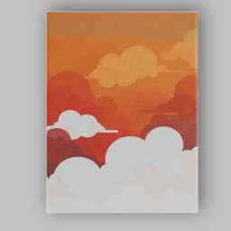 Orange Sunset Layered Clouds Abstract Landscape Canvas Wall Art Print Decor Picture Ready To Hang - thumbnail 1
