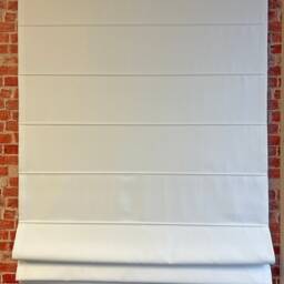 Cordless Cotton Roman Shade With Pom Trim - thumbnail 4