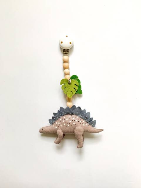Dinosaur Stroller Toy, Dinosaur Pram Mobile, Accessories, Montessori Toys, Nobile, Baby Shower Gift, Decor - image 1