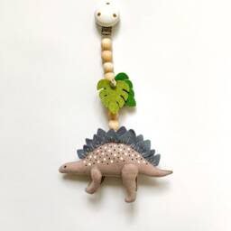 Dinosaur Stroller Toy, Dinosaur Pram Mobile, Accessories, Montessori Toys, Nobile, Baby Shower Gift, Decor - thumbnail 3