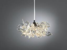 Floral Pendant Light Clear Resin Flowers, Unique Ceiling Lighting - thumbnail 1