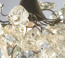 Floral Pendant Light Clear Resin Flowers, Unique Ceiling Lighting - thumbnail 2