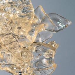 Floral Pendant Light Clear Resin Flowers, Unique Ceiling Lighting - thumbnail 3