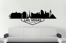 Las Vegas Nv Wall Decal, Nevada City Skyline Decal Urban Sticker Silhouette Vinyl Office - thumbnail 1