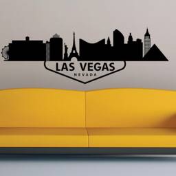 Las Vegas Nv Wall Decal, Nevada City Skyline Decal Urban Sticker Silhouette Vinyl Office - thumbnail 2
