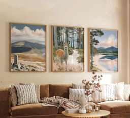 Set Of 3 Cairngorms National Park Posters, Scottish Landscape Wall Art, Nature Print Set, Mountain Decor, Modern Travel Artwork, UK Style - thumbnail 1