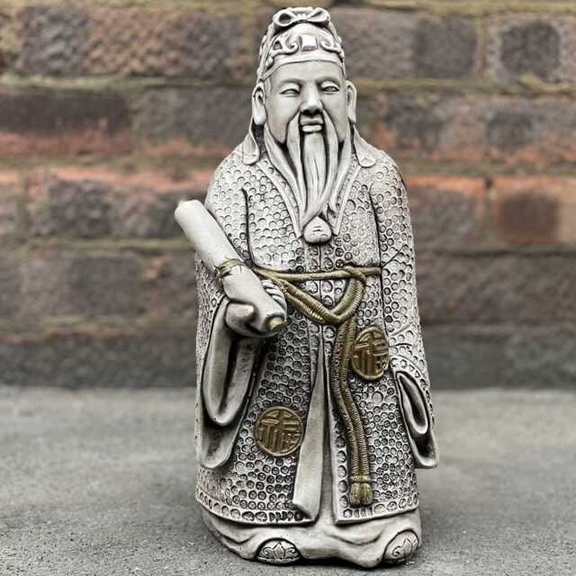Concrete Chinese Elder Statue Outdoor Feng Shui Garden Decor Stone Man Figurine Handmade Asian Sculpture Lawn Ornament Cement Art - image 1