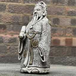 Concrete Chinese Elder Statue Outdoor Feng Shui Garden Decor Stone Man Figurine Handmade Asian Sculpture Lawn Ornament Cement Art - thumbnail 2