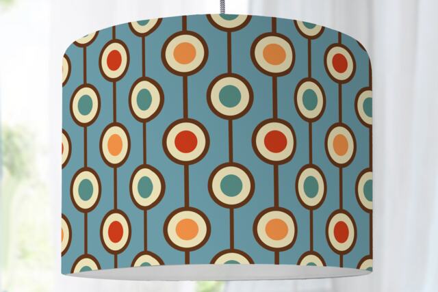 Lampshade Floor Lamp Retro Pattern Hippie 70S Colorful Graphic Bedroom Living Room Nursery - image 1