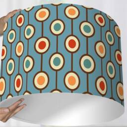 Lampshade Floor Lamp Retro Pattern Hippie 70S Colorful Graphic Bedroom Living Room Nursery - thumbnail 2