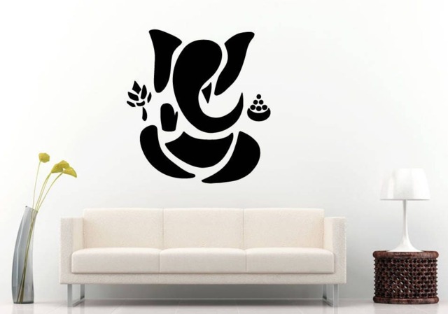Ganesha Elephant Lotus Ganesh Meditation Buddha Pose Namaste Yoga Zen Mandala Om Symbol Diy Wall Sticker Decal Vinyl Mural Decor Art L2205 - image 1