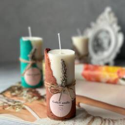 Concrete Soy Wax Candle Lavender Scented - Xmas Gift Natural Home Decor Housewarming - thumbnail 4
