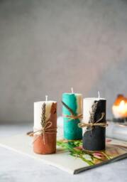 Concrete Soy Wax Candle Lavender Scented - Xmas Gift Natural Home Decor Housewarming