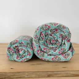 Adorable Block Print Baby Quilt - Handcrafted Nursery Bedding For Your Little Bundle Of Joy - thumbnail 3