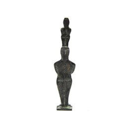 Cycladic Dad & Son Bronze Greek Figures, Museum Copy, Abstract Form - thumbnail 4